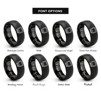 font options for inside engraving on black crt monitor rings