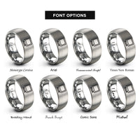 font options for inside engraving on silver crt monitor rings