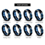 font options for inside engraving on blue & grey crucible tongs rings