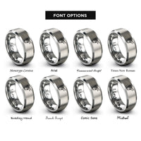 font options for inside engraving on silver crucible tongs rings