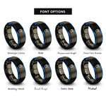 font options for inside engraving on gunmetal & blue crucible tongs rings