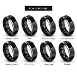 font options for inside engraving on black & grey crucifix rings
