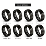font options for inside engraving on black crucifix rings