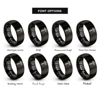 font options for inside engraving on black crucifix rings