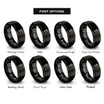 font options for inside engraving on black crucifix rings