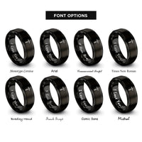 font options for inside engraving on black crucifix rings