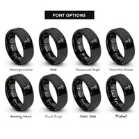font options for inside engraving on black crucifix rings