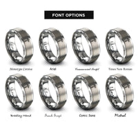 font options for inside engraving on grey crucifix rings