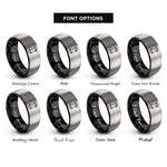 font options for inside engraving on black & gray cruiser board rings