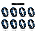font options for inside engraving on blue & gray cruiser board rings