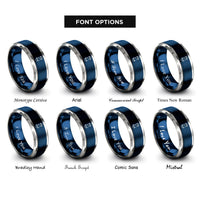 font options for inside engraving on blue & gray cruiser board rings