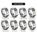 font options for inside engraving on silver cruiser board rings