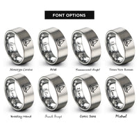 font options for inside engraving on silver cruising yacht rings