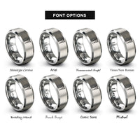 font options for inside engraving on grey crutches rings