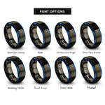 font options for inside engraving on gunmetal & blue crutches rings