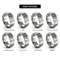 font options for inside engraving on gray crux (southern cross) rings