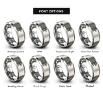 font options for inside engraving on gray crux (southern cross) rings
