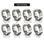 font options for inside engraving on silver crystal ball rings