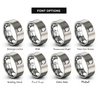 font options for inside engraving on silver crystal ball rings