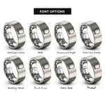 font options for inside engraving on grey crystal ball rings