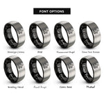 font options for inside engraving on black & silver crystal cluster rings