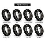 font options for inside engraving on black & grey crystal cluster rings