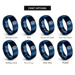 font options for inside engraving on blue crystal cluster rings