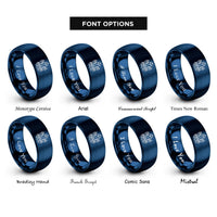 font options for inside engraving on blue crystal cluster rings