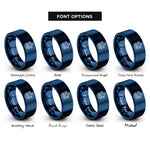 font options for inside engraving on blue crystal cluster rings