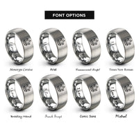 font options for inside engraving on grey crystal cluster rings