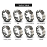 font options for inside engraving on grey crystal cluster rings