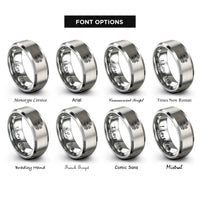 font options for inside engraving on grey crystal cluster rings