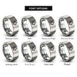 font options for inside engraving on gray crystal cluster icon rings