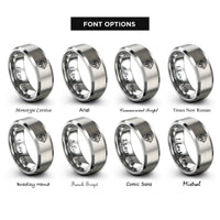 font options for inside engraving on silver crystal oscillator rings
