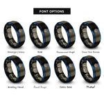 font options for inside engraving on gunmetal & blue crystal oscillator rings