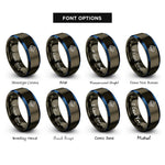 font options for inside engraving on gunmetal & blue crystal oscillator rings