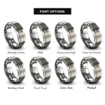 font options for inside engraving on gray css rings