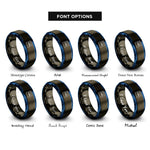 font options for inside engraving on gunmetal & blue css rings