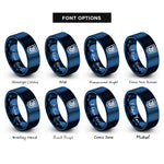 font options for inside engraving on blue css3 rings