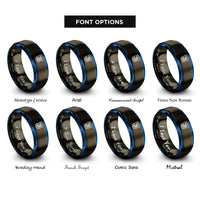 font options for inside engraving on gunmetal & blue css3 rings