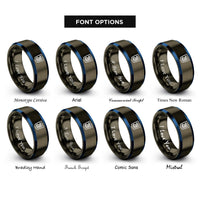 font options for inside engraving on gunmetal & blue css3 rings