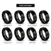 font options for inside engraving on black ct scanner rings