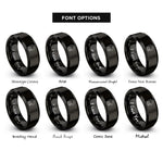 font options for inside engraving on black ct scanner rings