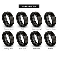 font options for inside engraving on black ct scanner rings