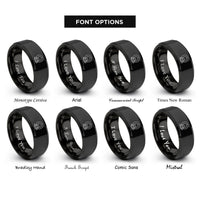 font options for inside engraving on black ct scanner rings