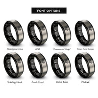 font options for inside engraving on black & gray cthulhu rings