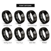font options for inside engraving on black cthulhu rings