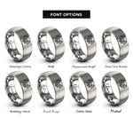 font options for inside engraving on silver cthulhu rings