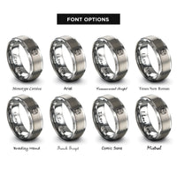 font options for inside engraving on grey cube d6 rings