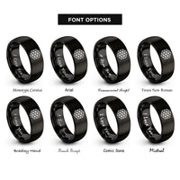 font options for inside engraving on black cube grid rings